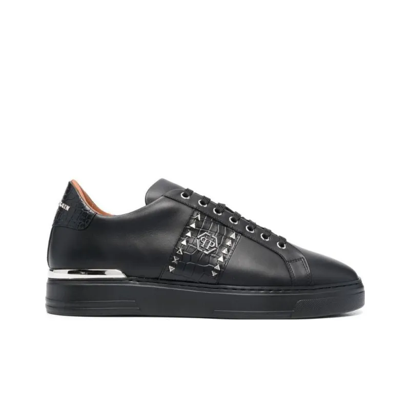 PHILIPP PLEIN Low Top Skateboard Shoes Men's Black-1