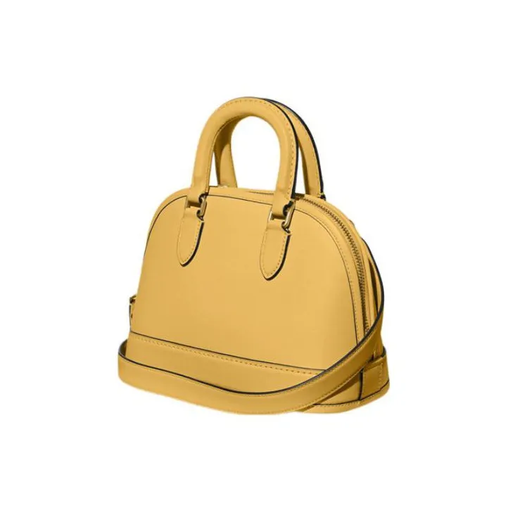 COACH Revel Cow Leather Shoulder Bag, Crossbody Bag, Handbag Medium Size Women's Yellow-2