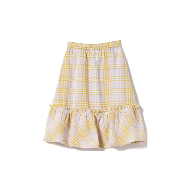 Beams Casual Long Skirts Kids Purple-1