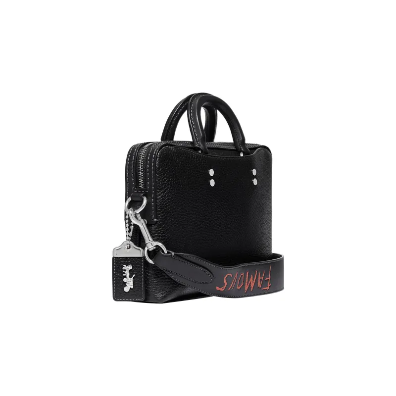 COACH X Basquiat Rogue Refined Pebble Leather Briefcase Shopping Bag Men's Black-1