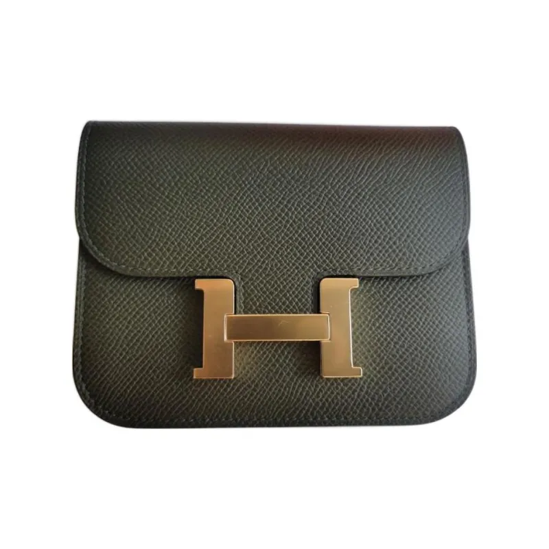 HERMES Constance Epsom Leather Shoulder Bag Crossbody Bag Mini Women's C6 Vert De Gris Gray Green-1