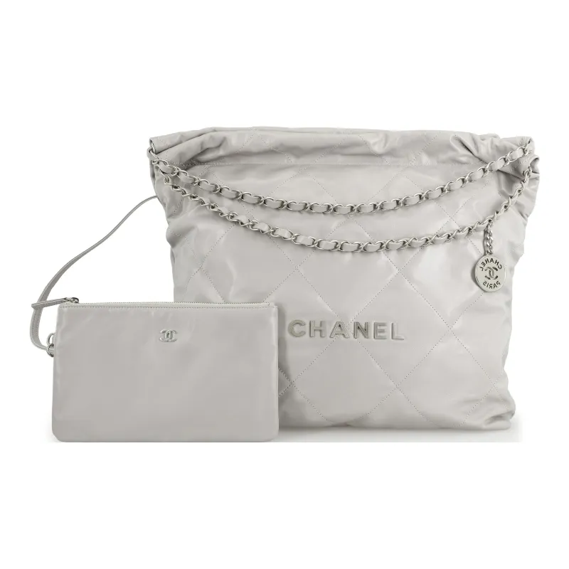 CHANEL 22Bag Bright Calfskin Tote Bag, Shopping Bag, Handbag, Shoulder Bag Women's Gray-1