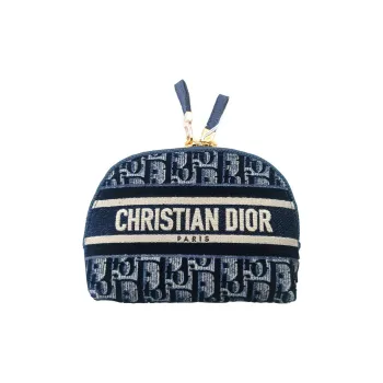 DIOR Velvet Slope Makeup Bags Clutches Regular Women's Dark Blue
