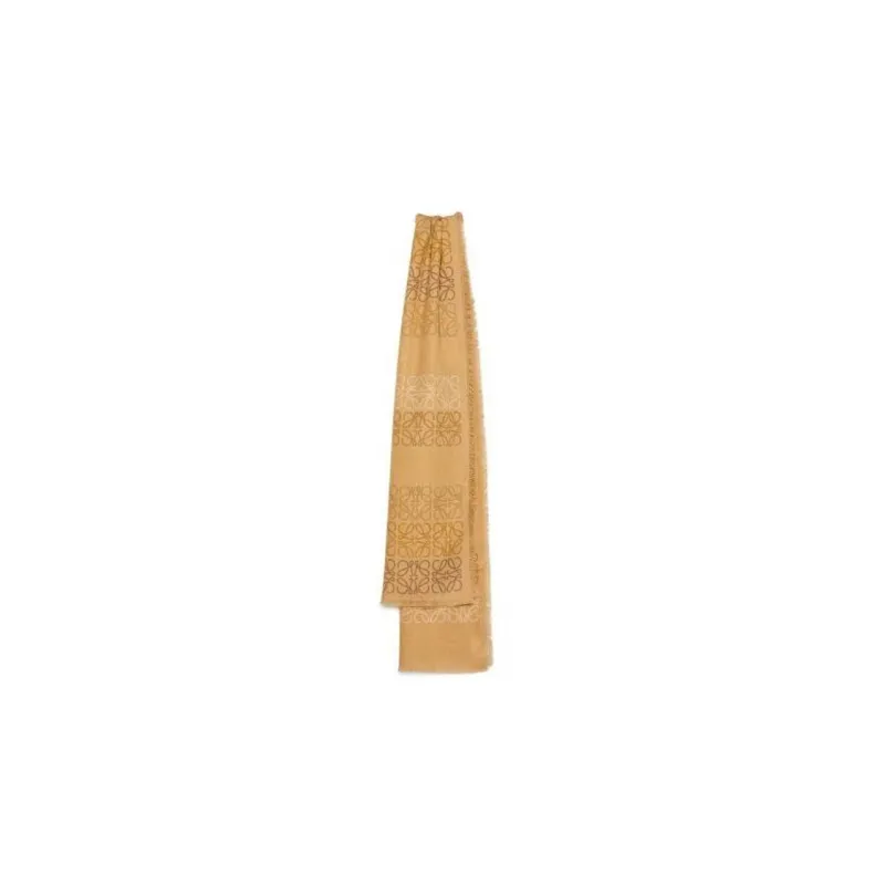 LOEWE Knit Scarves Women's Brown-1