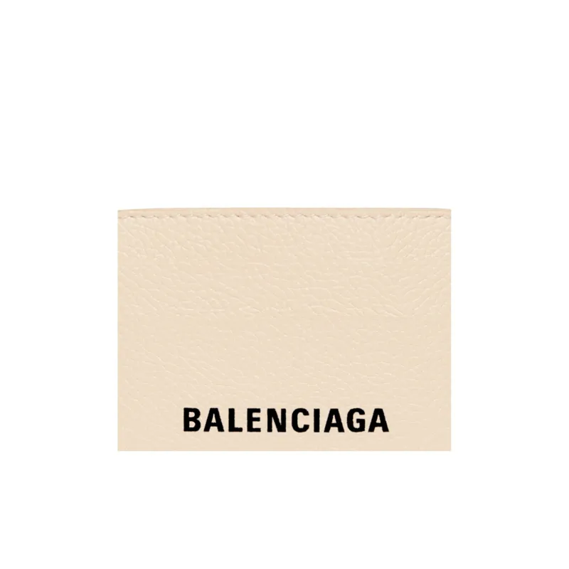 Balenciaga Cow Leather Card Holder Mini Women's Beige-4