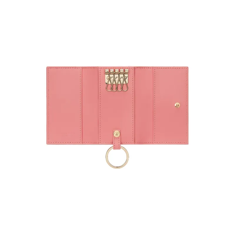 DIOR Lady Dior Lambskin Key Pouch Women's Light Pink-3