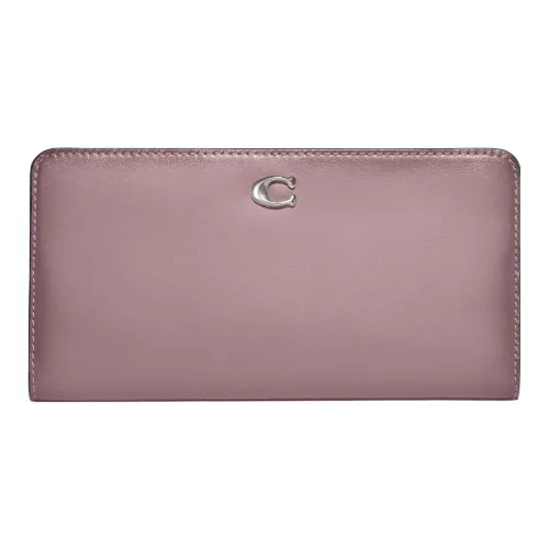 COACH Skinny Wallet Calfskin Coin Purse Clutch Wallet Women's Nude Pink