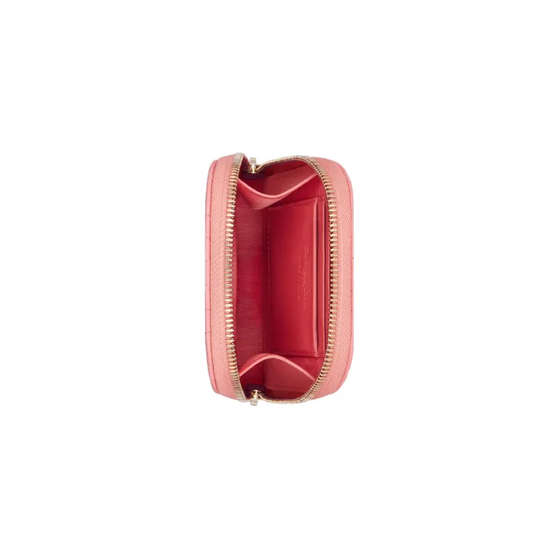 DIOR Lady Dior Sheepskin Portable One Shoulder Crossbody Cell Phone Pouch Women's Light Pink-4