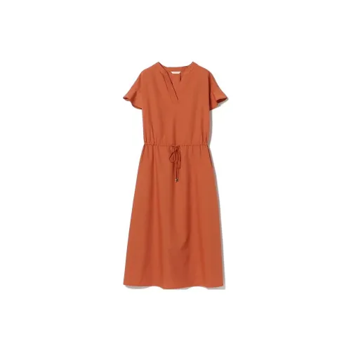 Beams Short-Sleeved Dresses Women's Orange