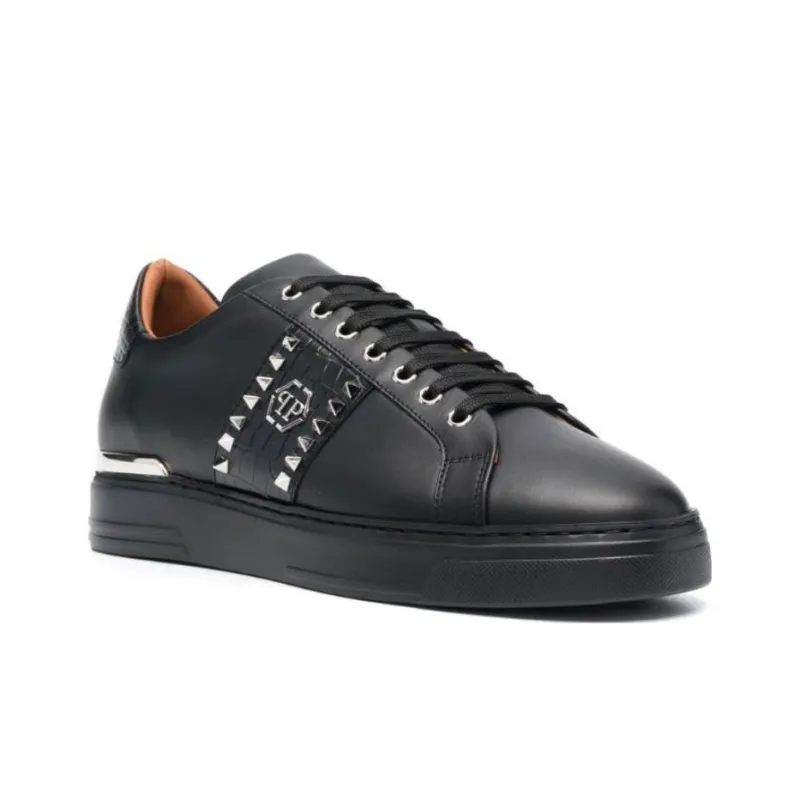 PHILIPP PLEIN Low Top Skateboard Shoes Men's Black-2