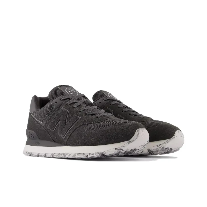 New Balance NB 574 Cushioning Anti Slip And Wear Resistant Low Top Running Shoes Unisex Black White-2