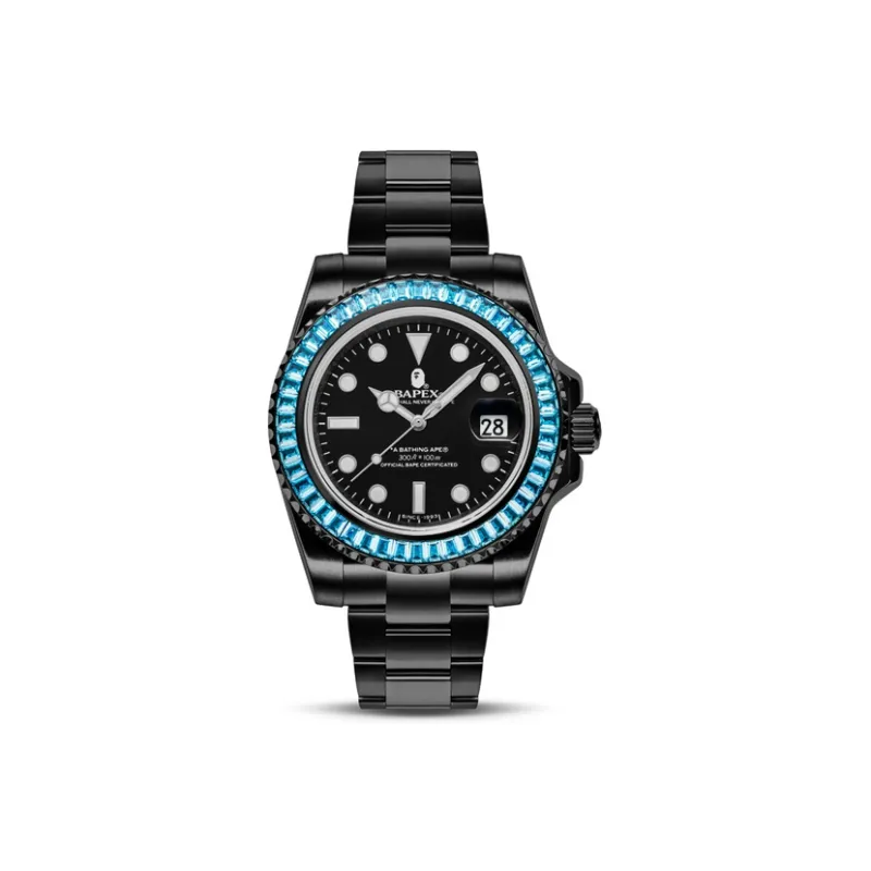 A BATHING APE Type 1 A BATHING APEx Crystal Stone Watch Pink-0
