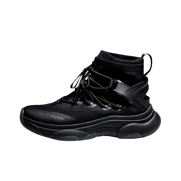 Monster Guardians Cushioning Anti Slip And Wear Resistant High Top Casual Running Shoes Men's Black-0