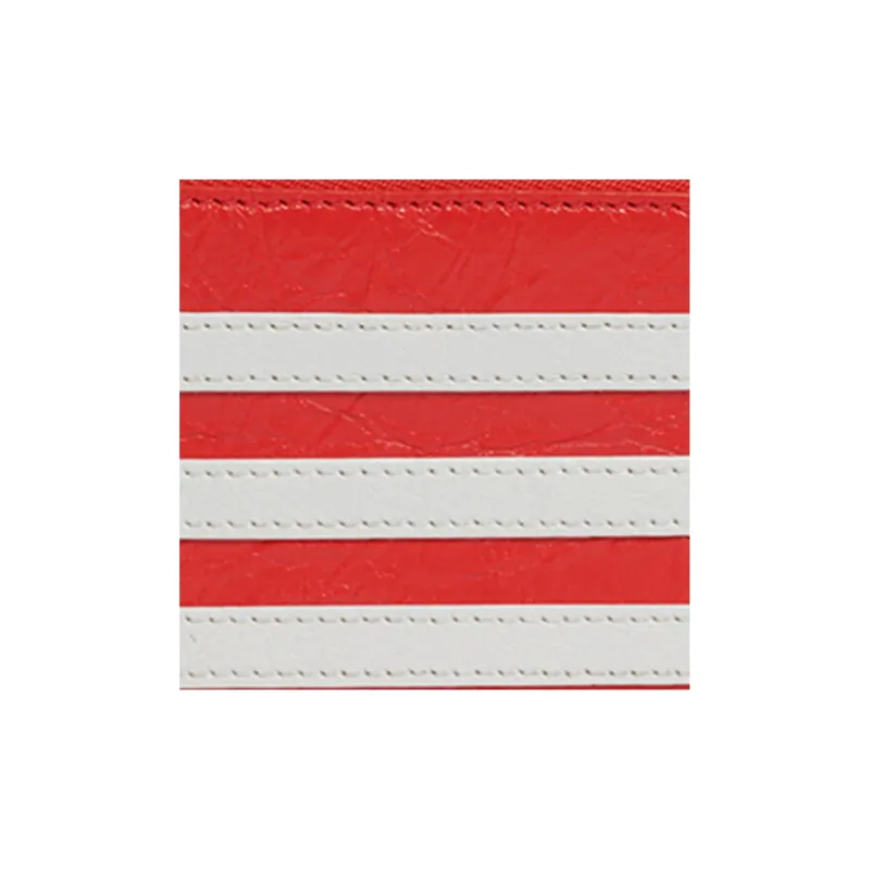 Balenciaga Adidas Collaboration Lambskin Coin Purses Card Holders Men's Red/White-2