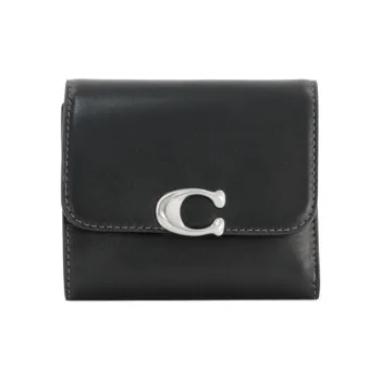 COACH Bandit Cow Leather Card Holder, Wallet Women's Black