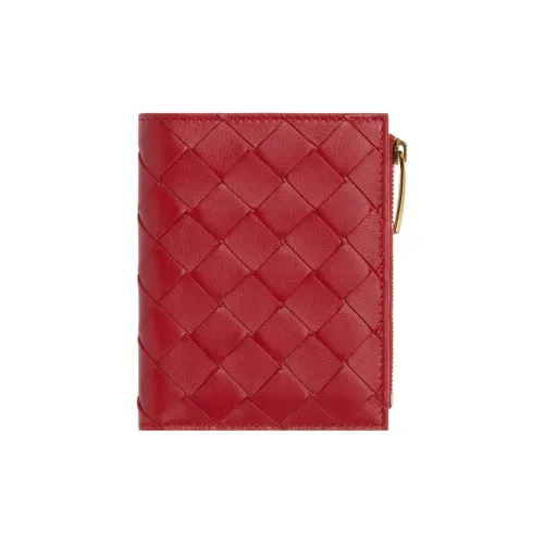 Bottega Veneta Leather Wallet Women's Red