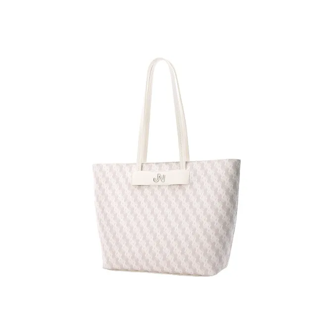 JONBAG PVC Tote Bag, Shopping Bag, Shoulder Bag Tubas Women's White/Gray-2