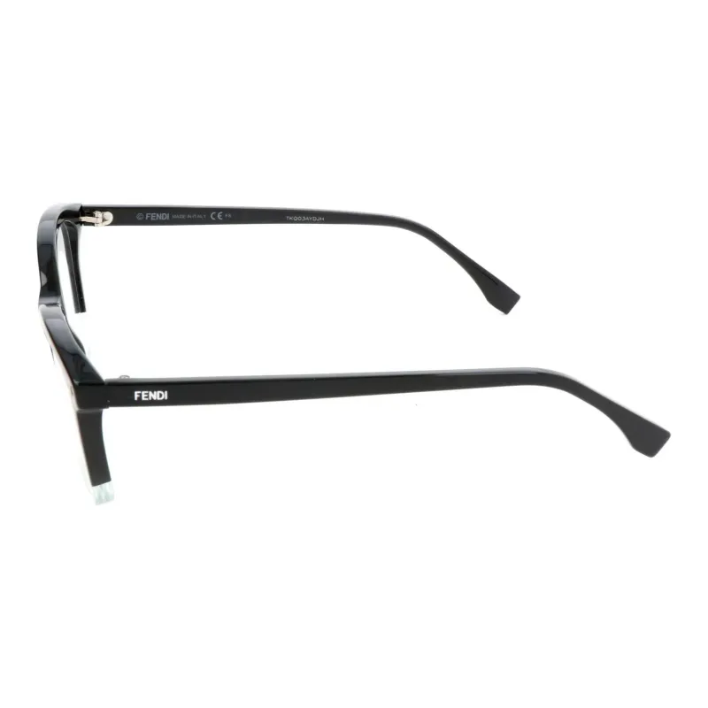 FENDI Acetate Irregular Shape Eyeglass Frames Unisex Black-2