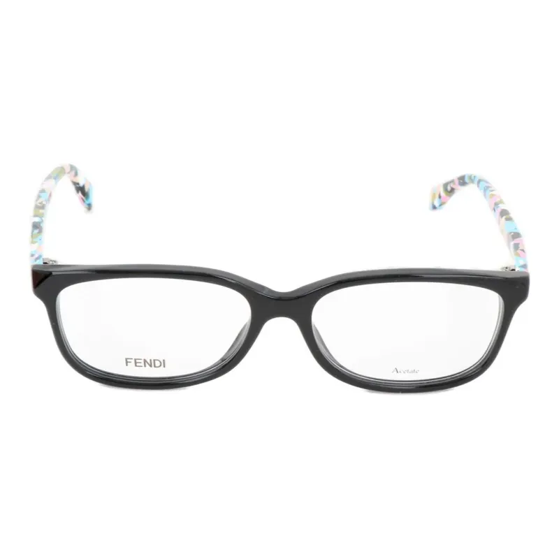 FENDI Acetate Irregular Shape Eyeglass Frames Women's Black-0