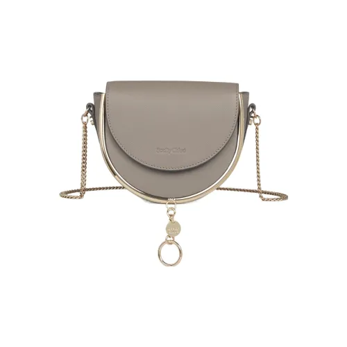 See By Chloe Grained Cow Leather Evening Party Bag Shoulder Bag Crossbody Bag Handbag Small Size Women's Dark Gray