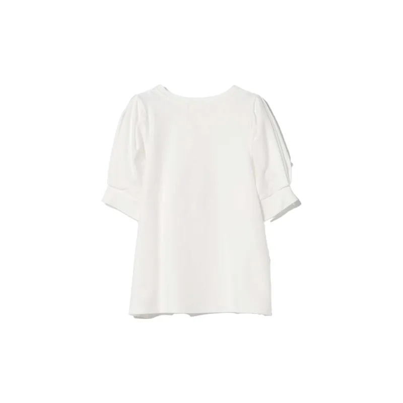 Beams Crop Tops Women's White-1