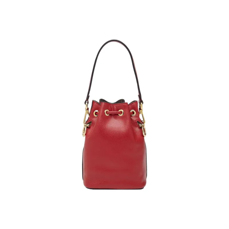 FENDI Mon Tresor Calfskin Bucket Bag Portable Crossbody Bag Shoulder Bag Mini Women's Red-2