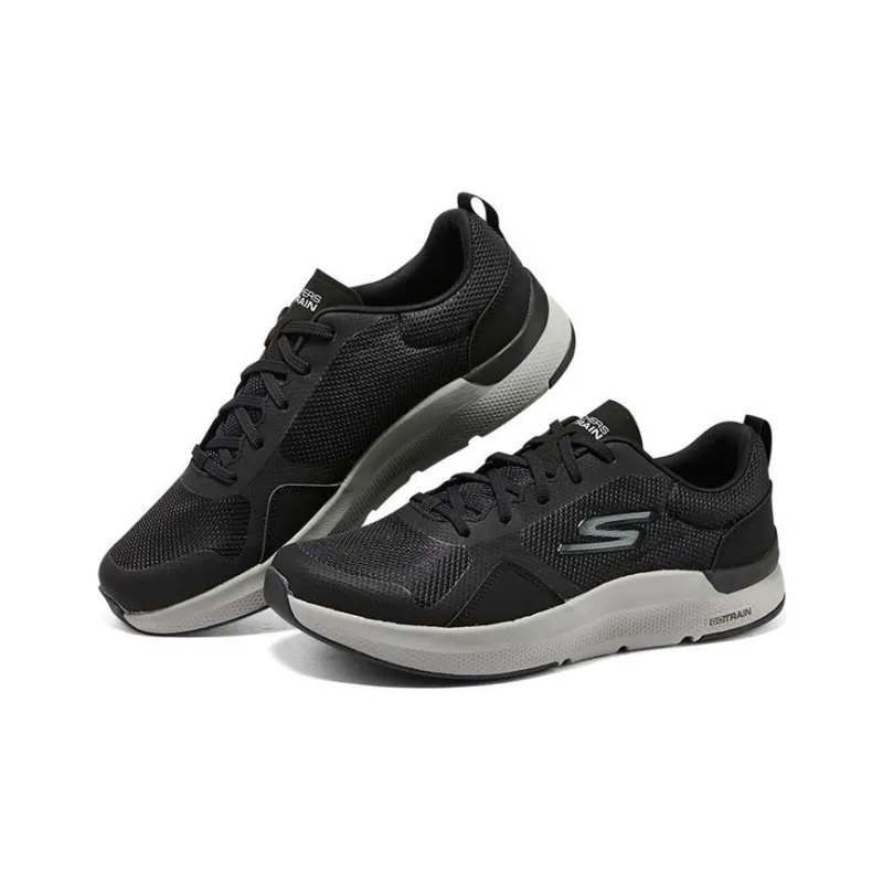 Skechers Cushioning Anti Slip And Wear Resistant Low Top Casual Running Shoes Men's Black-2