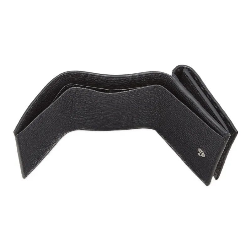 FENDI Calfskin Card Holder Wallet Men's Black-2
