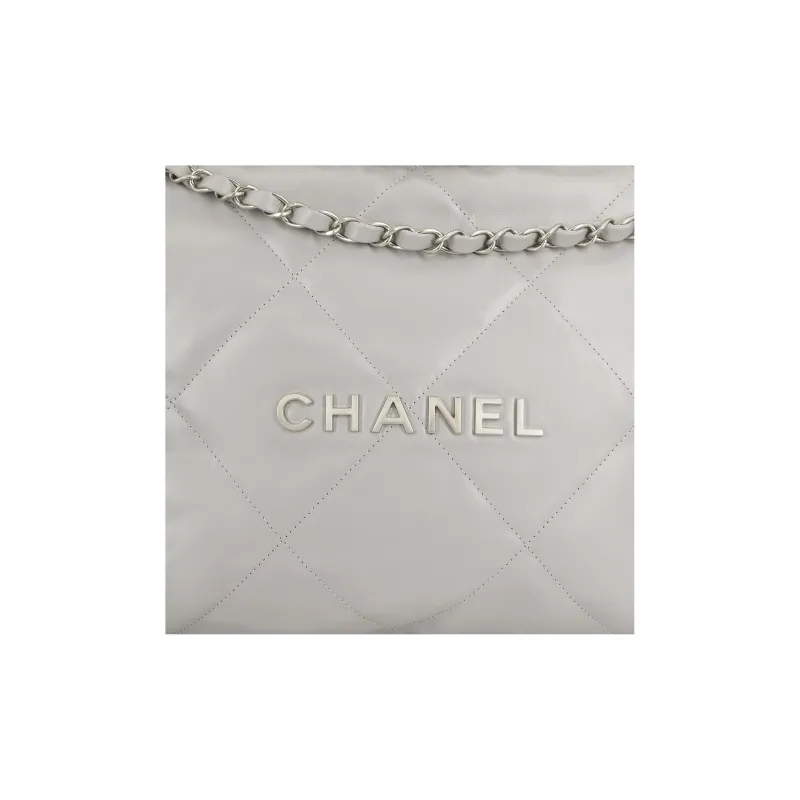CHANEL 22Bag Bright Calfskin Tote Bag, Shopping Bag, Handbag, Shoulder Bag Women's Gray-4