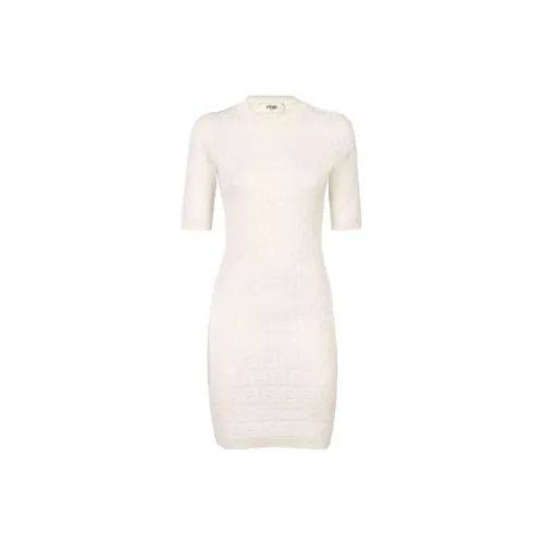 FENDI Short-Sleeved Dresses Women's White