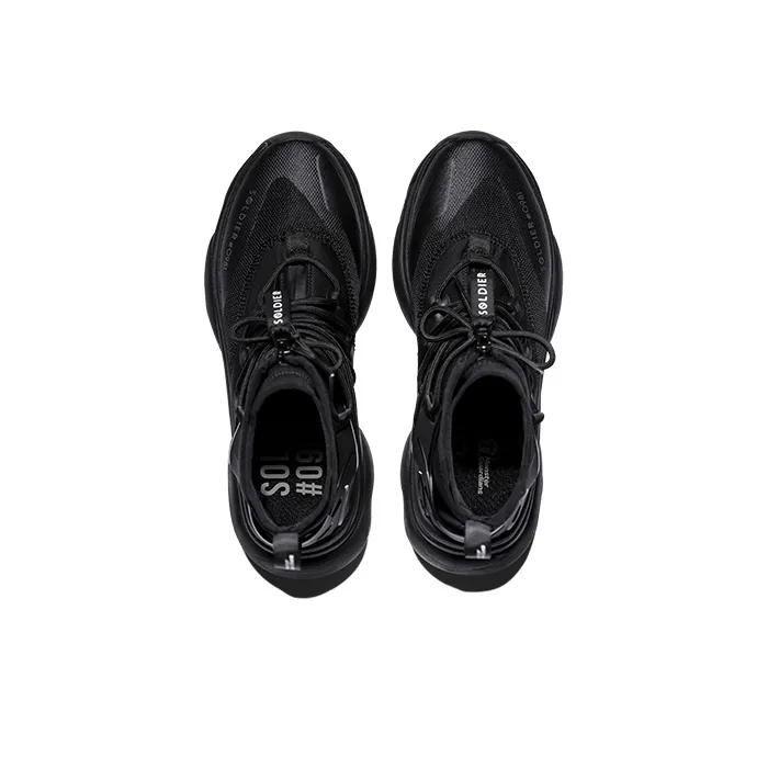 Monster Guardians Cushioning Anti Slip And Wear Resistant High Top Casual Running Shoes Men's Black-2