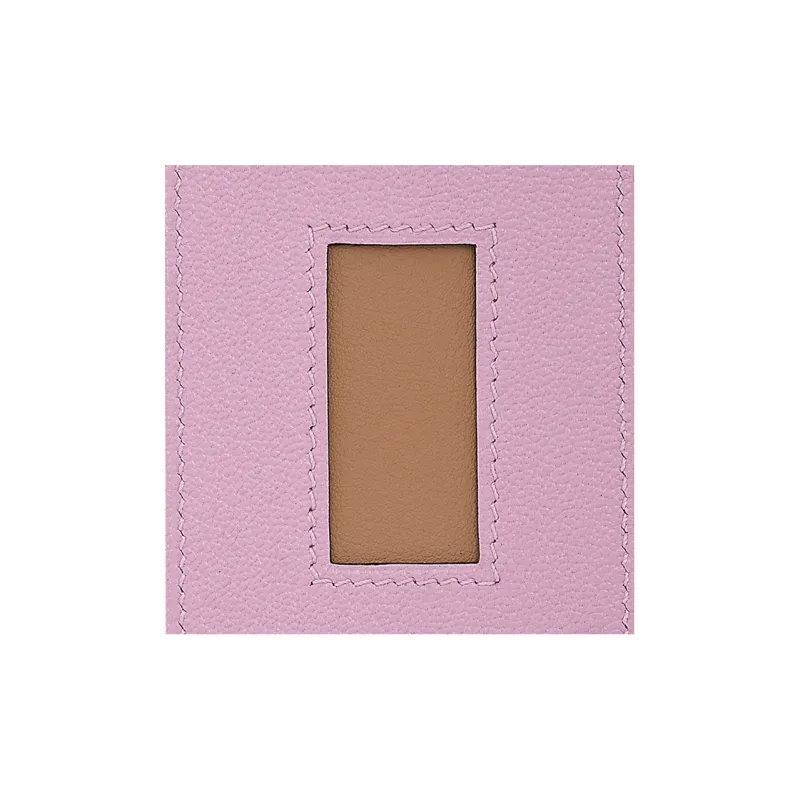 HERMES Swift Calfskin With Mysore Goat Skin Card Holder Women's Maraschino Tea Color/Chrysanthemum Purple-2