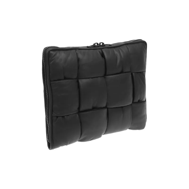 Bottega Veneta Intrecciato Cow Leather With Wool Storage Bag Clutch Men's Black-1