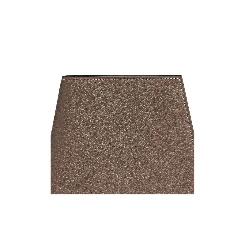 HERMES Clochette Mysore Goat Skin Card Holder, Wallet Men's 18Etoupe Elephant Gray-4