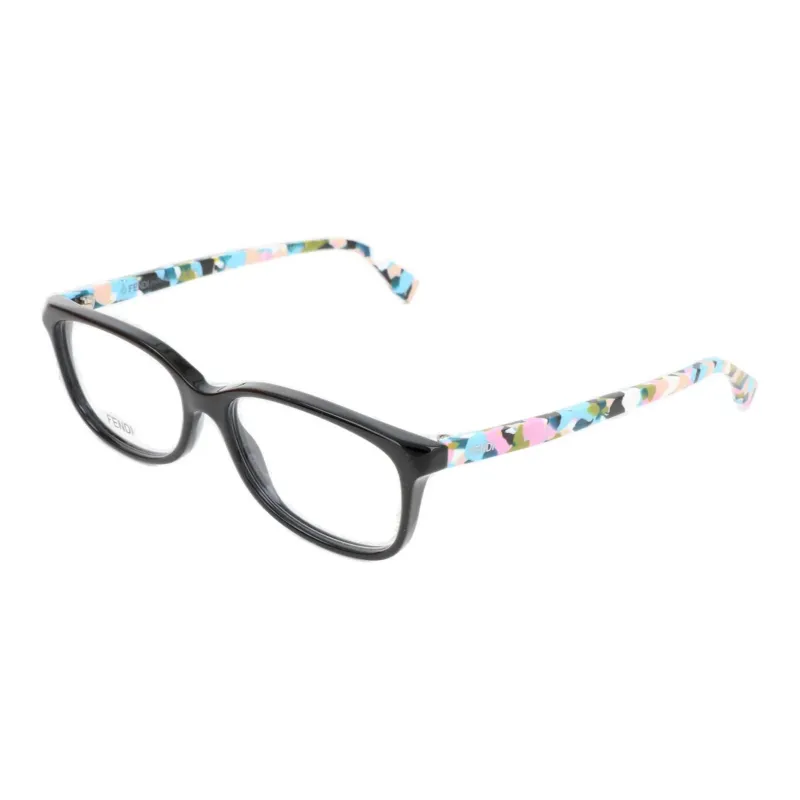FENDI Acetate Irregular Shape Eyeglass Frames Women's Black-1