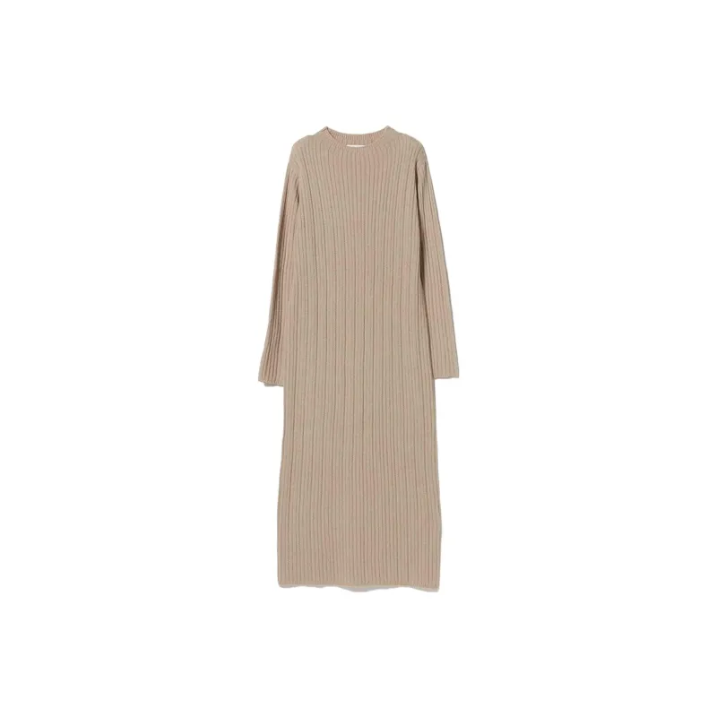 Beams Long-Sleeved Dresses Women's Beige-1