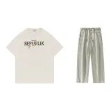 Set (Beige Top and Washed Yellow Mud Pants)