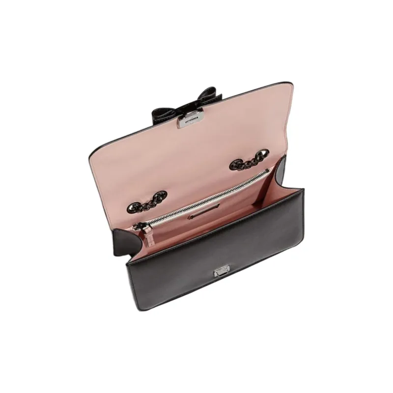 FERRAGAMO Viva Cow Leather Pillow Bag Crossbody Bag Shoulder Bag Women's Black-4