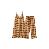 Orange Plaid Pattern, Nightgown Clothing Sets
