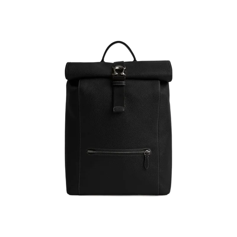 COACH Leather Backpack Men's Black-0