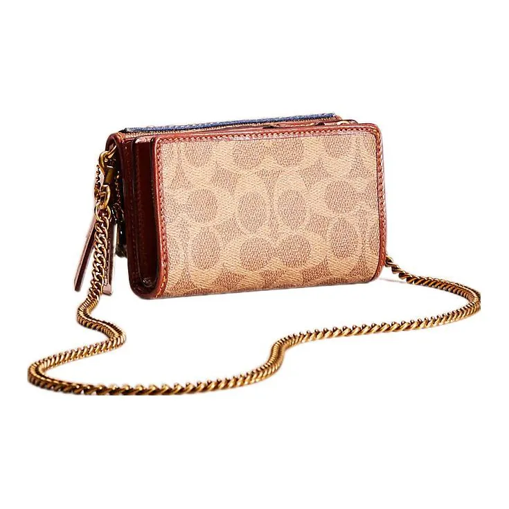 COACH Studio Canvas With Cow Leather Wallet Envelope Bag Shoulder Bag Mini Women's Multicolor-1