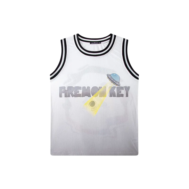 FireMonkey Basketball Jerseys Unisex White-1