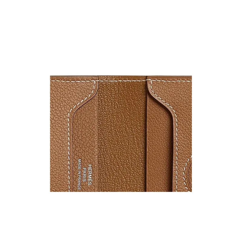 HERMES R.M.S Evercolor Calfskin Card Holder Men's Brown-4