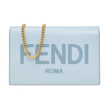 FENDI Calfskin Wallet, Handbag, Shoulder Bag, Crossbody Bag Women's Blue