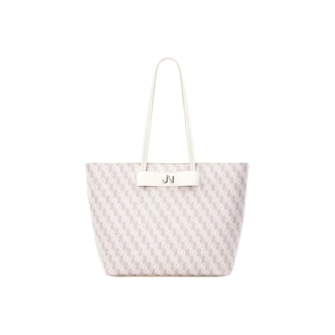 JONBAG PVC Tote Bag, Shopping Bag, Shoulder Bag Tubas Women's White/Gray-1