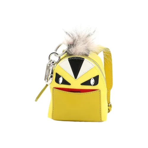FENDI Nylon And Nappa Leather Accessory Backpack Regular Women's Yellow