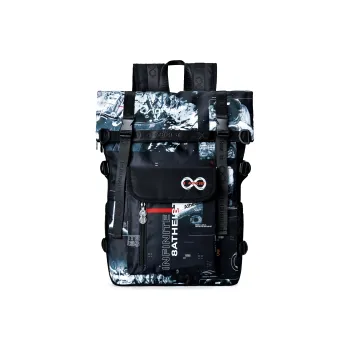 8atheist Polyester Student Backpack With 16 Inch Laptop Compartment Large Size Unisex Black