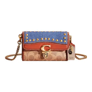 COACH Studio Canvas With Cow Leather Wallet Envelope Bag Shoulder Bag Mini Women's Multicolor