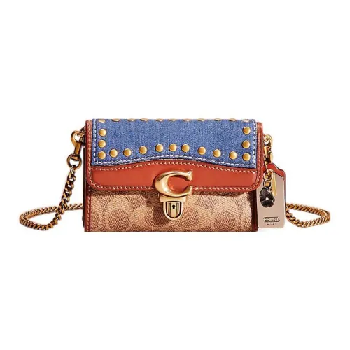 COACH Studio Canvas With Cow Leather Wallet Envelope Bag Shoulder Bag Mini Women's Multicolor