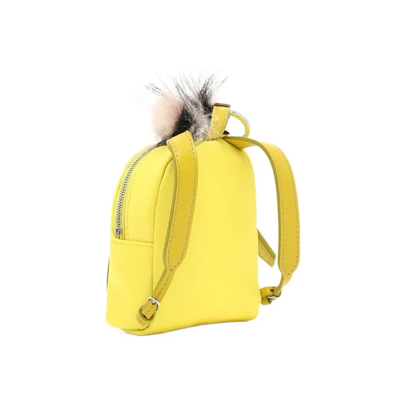 FENDI Nylon And Nappa Leather Accessory Backpack Regular Women's Yellow-2